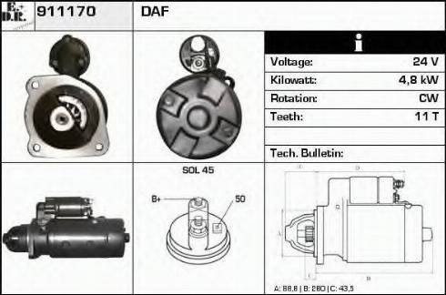 EDR 911170 - Стартер vvparts.bg