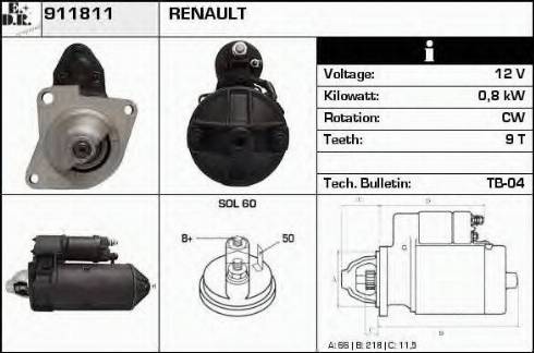 EDR 911811 - Стартер vvparts.bg