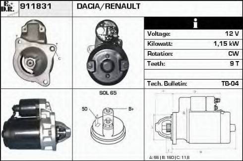 EDR 911831 - Стартер vvparts.bg