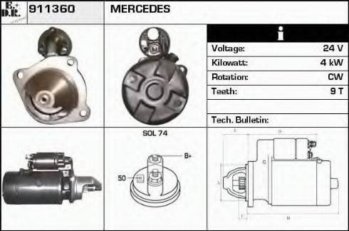 EDR 911360 - Стартер vvparts.bg