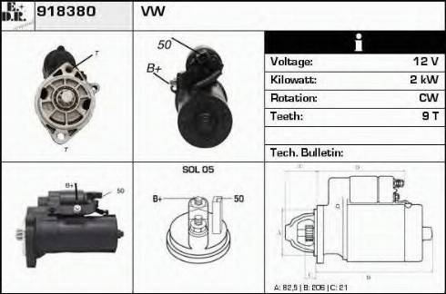 EDR 918380 - Стартер vvparts.bg