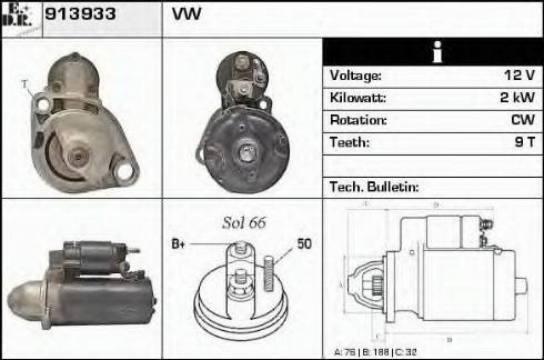 EDR 913933 - Стартер vvparts.bg