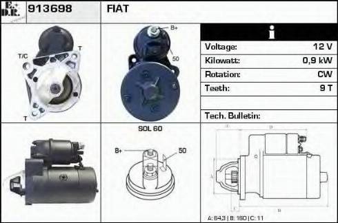 EDR 913698 - Стартер vvparts.bg