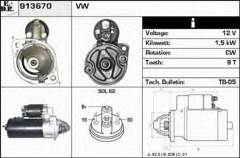 EDR 913670 - Стартер vvparts.bg