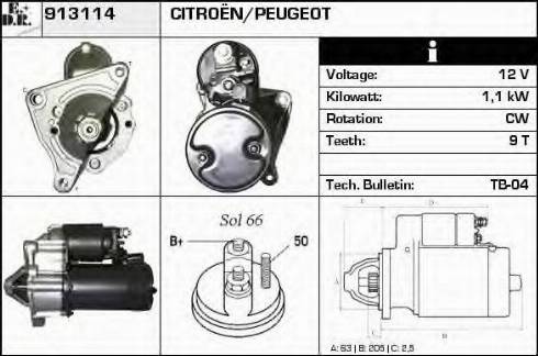 EDR 913114 - Стартер vvparts.bg