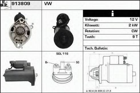 EDR 913809 - Стартер vvparts.bg