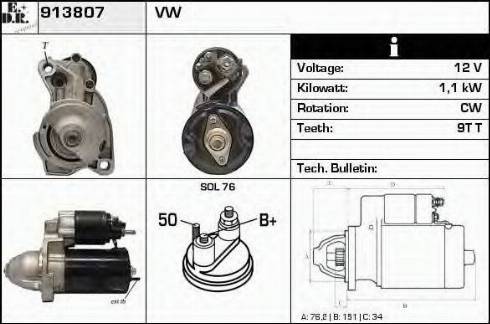 EDR 913807 - Стартер vvparts.bg