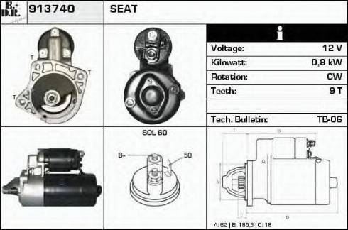 EDR 913740 - Стартер vvparts.bg