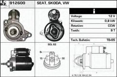 EDR 912600 - Стартер vvparts.bg