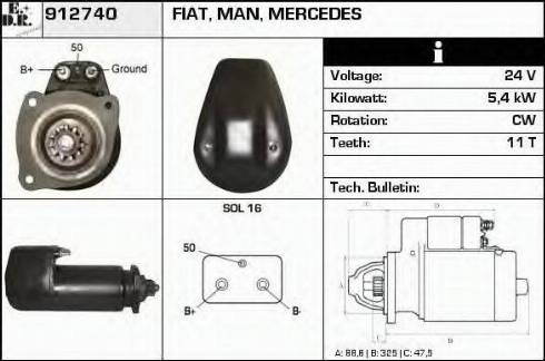 EDR 912740 - Стартер vvparts.bg