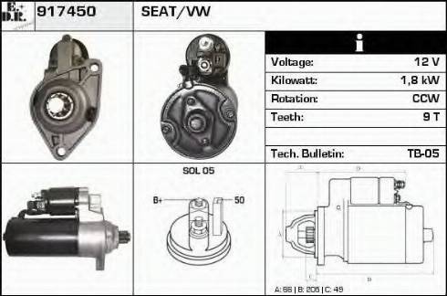 EDR 917450 - Стартер vvparts.bg