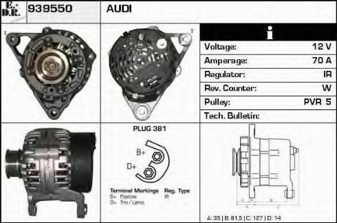 EDR 939550 - Генератор vvparts.bg