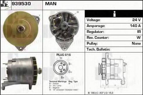 EDR 939530 - Генератор vvparts.bg