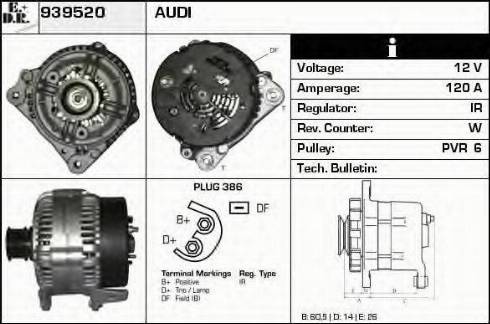 EDR 939520 - Генератор vvparts.bg