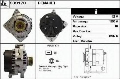 EDR 939170 - Генератор vvparts.bg