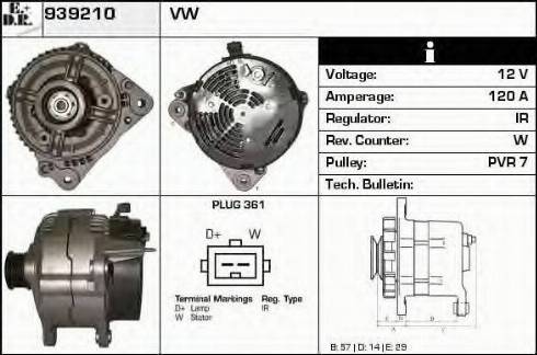 EDR 939210 - Генератор vvparts.bg