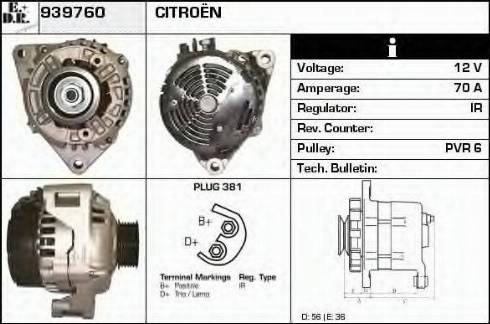 EDR 939760 - Генератор vvparts.bg