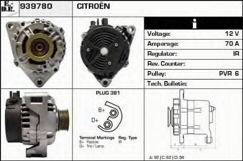 EDR 939780 - Генератор vvparts.bg