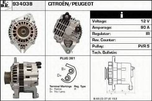 EDR 934038 - Генератор vvparts.bg