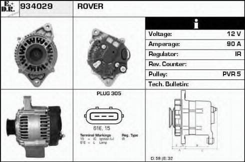 EDR 934029 - Генератор vvparts.bg