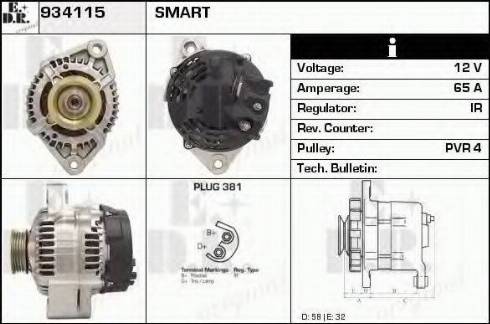 EDR 934115 - Генератор vvparts.bg