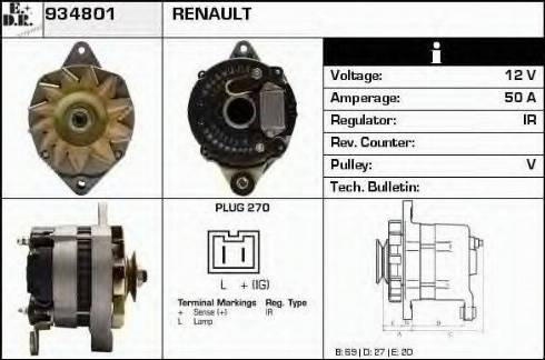 EDR 934801 - Генератор vvparts.bg