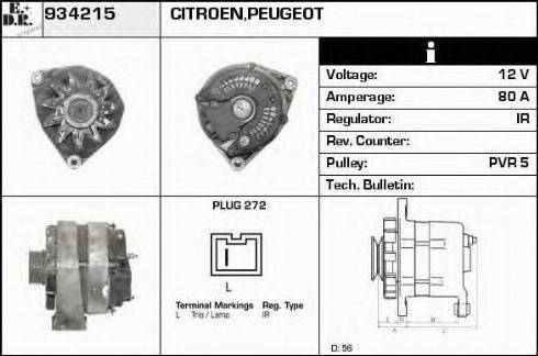 EDR 934215 - Генератор vvparts.bg