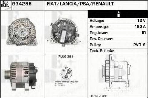 EDR 934288 - Генератор vvparts.bg