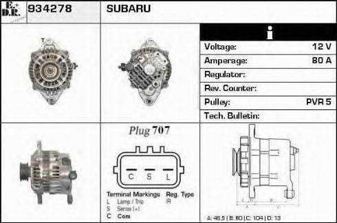 EDR 934278 - Генератор vvparts.bg