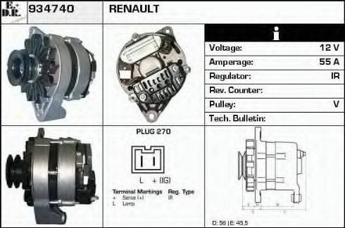 EDR 934740 - Генератор vvparts.bg