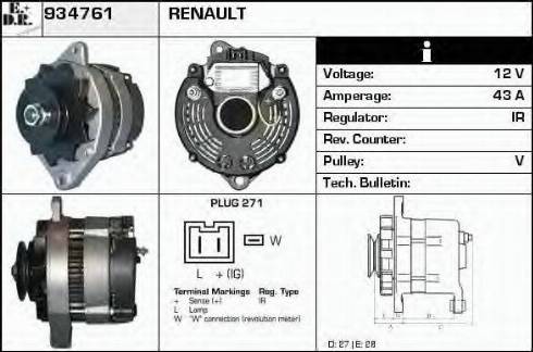 EDR 934761 - Генератор vvparts.bg