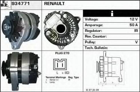 EDR 934771 - Генератор vvparts.bg