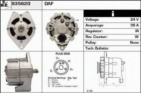 EDR 935620 - Генератор vvparts.bg