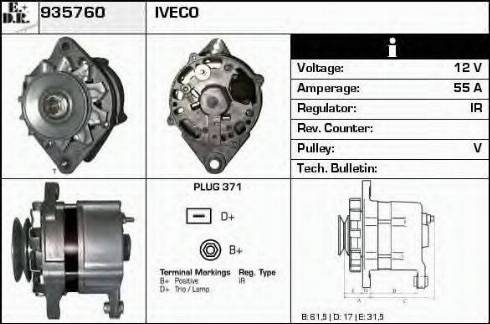 EDR 935760 - Генератор vvparts.bg