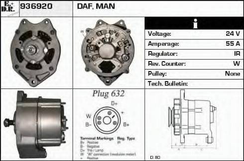 EDR 936920 - Генератор vvparts.bg