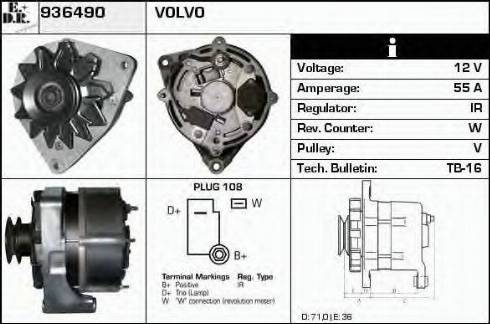 EDR 936490 - Генератор vvparts.bg