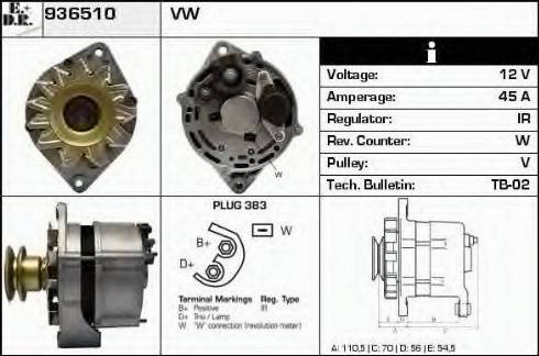 EDR 936510 - Генератор vvparts.bg