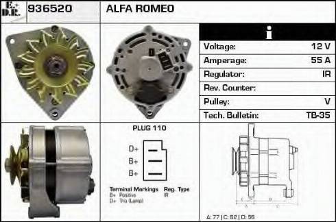 EDR 936520 - Генератор vvparts.bg