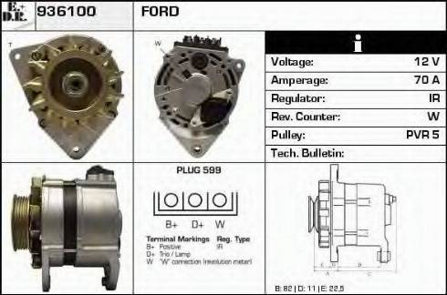 EDR 936100 - Генератор vvparts.bg