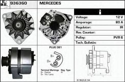 EDR 936360 - Генератор vvparts.bg