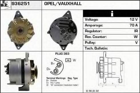 EDR 936251 - Генератор vvparts.bg