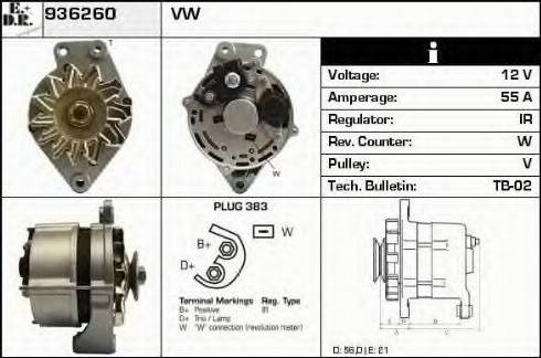 EDR 936260 - Генератор vvparts.bg