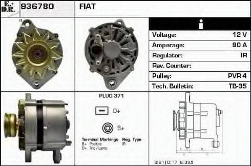 EDR 936780 - Генератор vvparts.bg