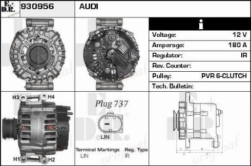 EDR 930956 - Генератор vvparts.bg