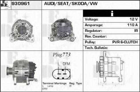 EDR 930961 - Генератор vvparts.bg