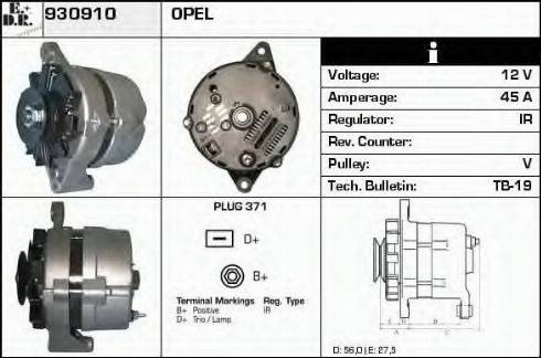 EDR 930910 - Генератор vvparts.bg