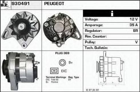 EDR 930491 - Генератор vvparts.bg