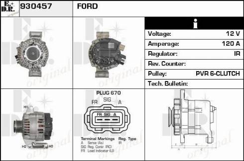 EDR 930457 - Генератор vvparts.bg