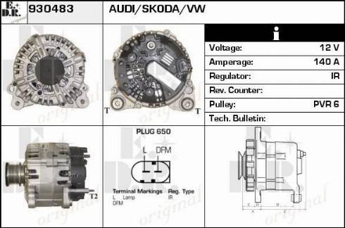 EDR 930483 - Генератор vvparts.bg