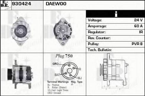 EDR 930424 - Генератор vvparts.bg